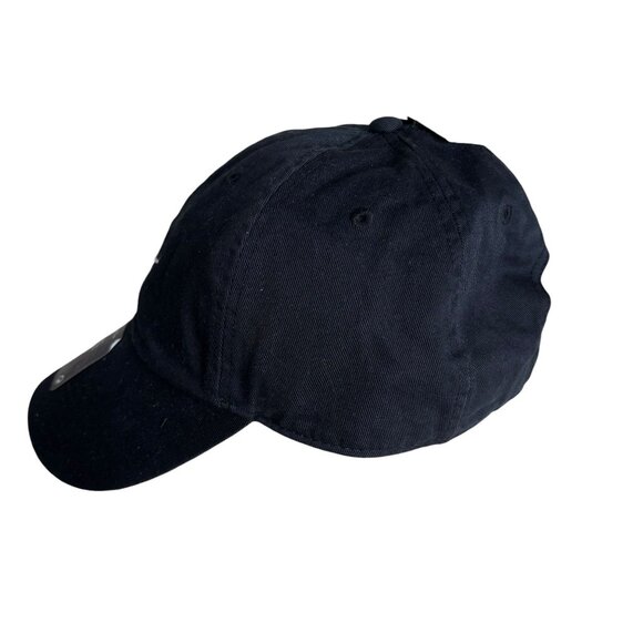 Nike Club Cap Black Adjustable Strap M/L Cotton Embroidered Logo Baseball Hat - Picture 2 of 7